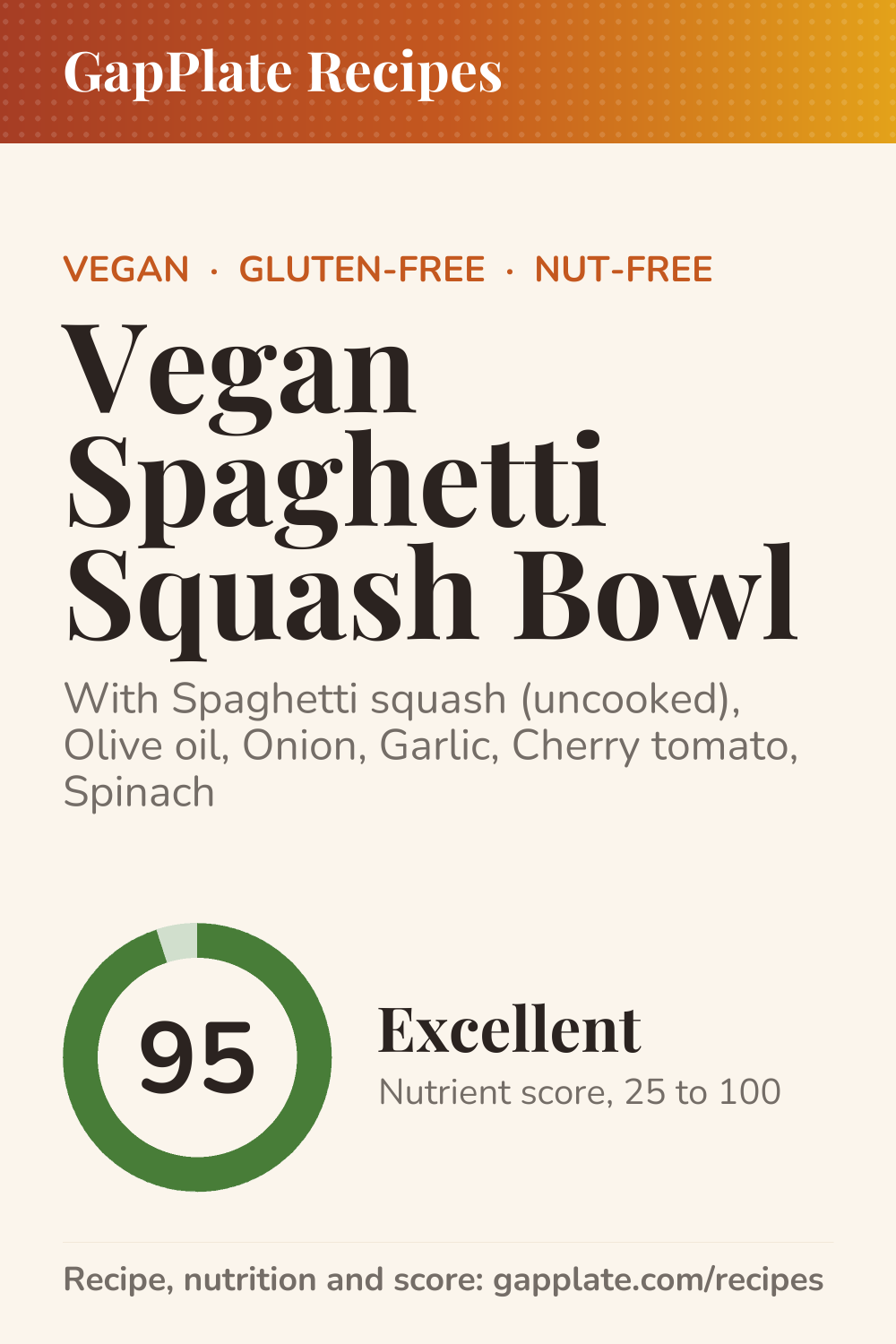 Pin of Vegan Spaghetti Squash Bowl recipe