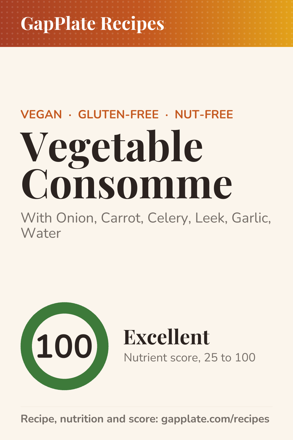 Pin of Vegetable Consomme recipe