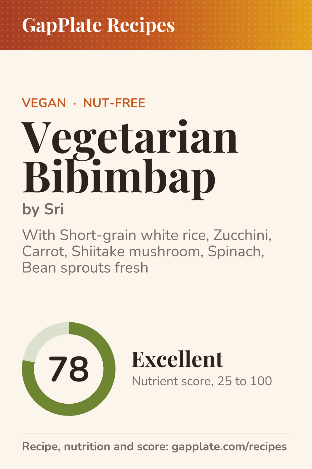 Pin of Vegetarian Bibimbap by Sri