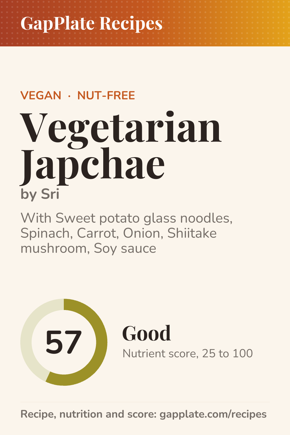 Pin of Vegetarian Japchae by Sri
