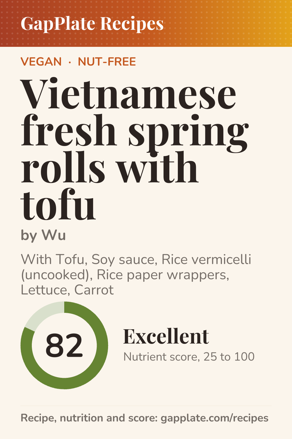 Pin of Vietnamese fresh spring rolls with tofu by Wu