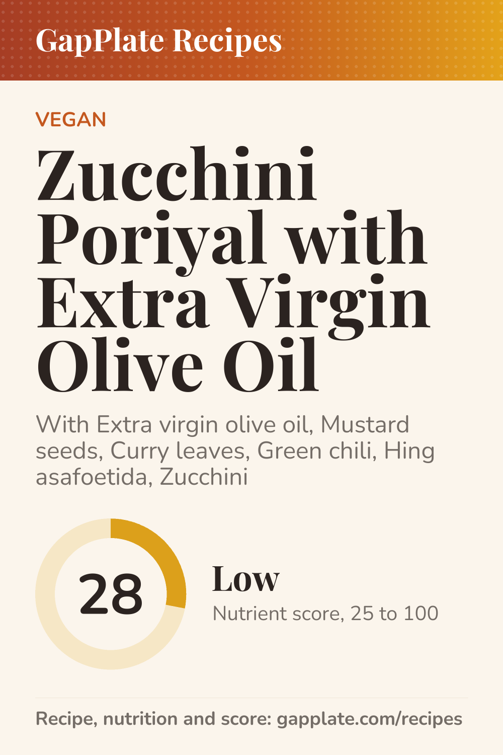 Pin of Zucchini Poriyal with Extra Virgin Olive Oil recipe